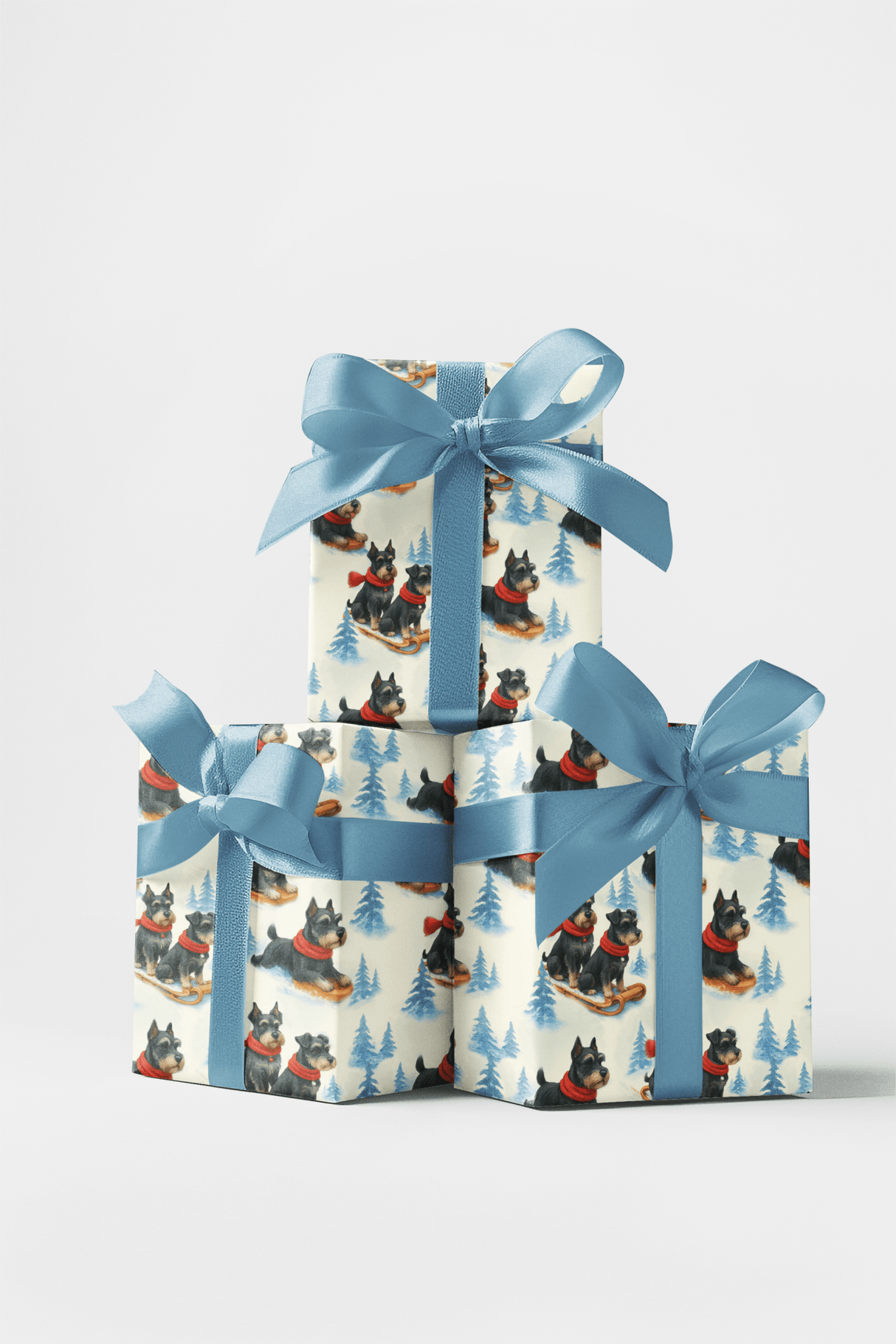 Snowy Trails, Schnauzer Tales - London Penny Gift Wrap
