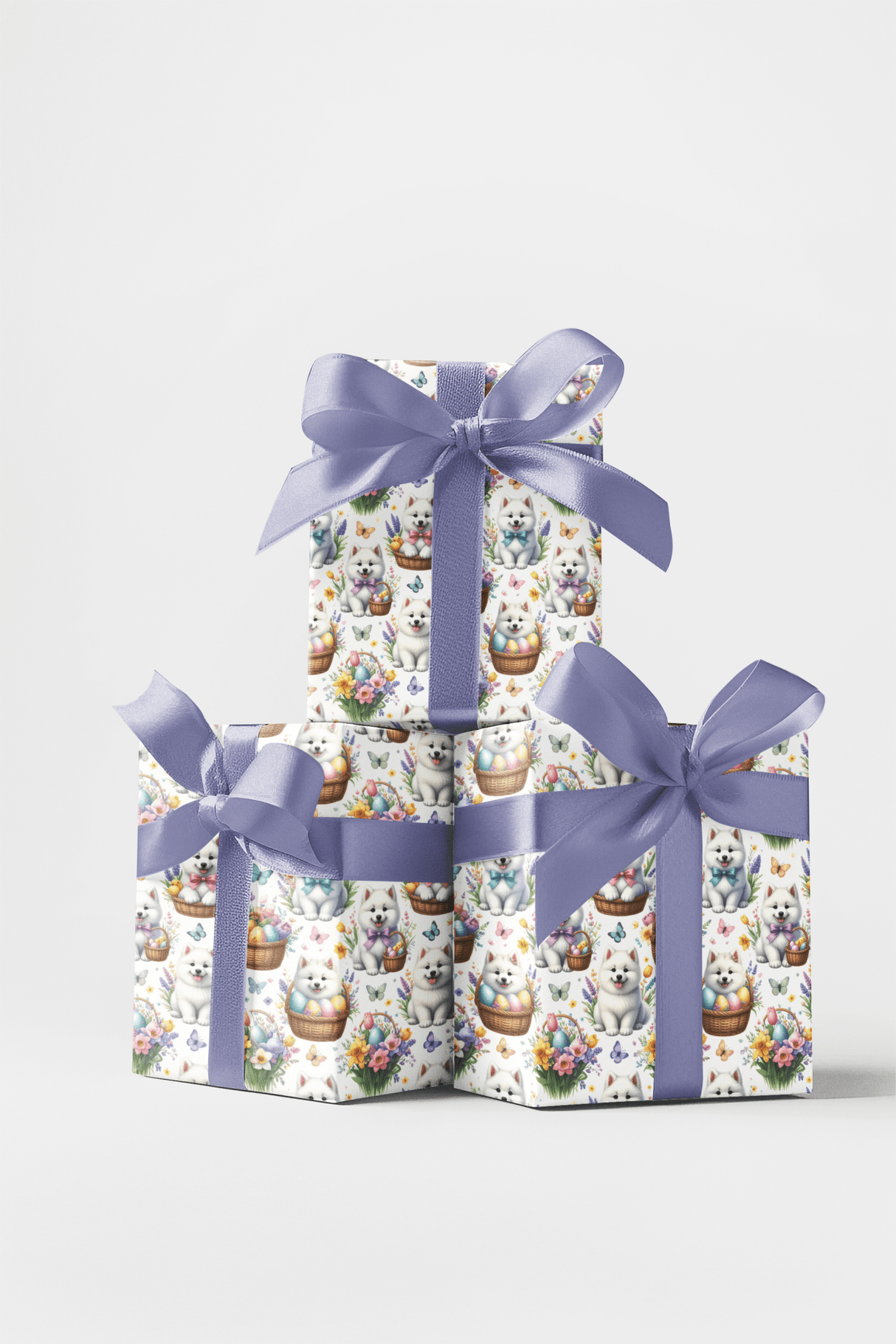 Easter Samoyeds Wrapping Paper - London Penny Gift Wrap
