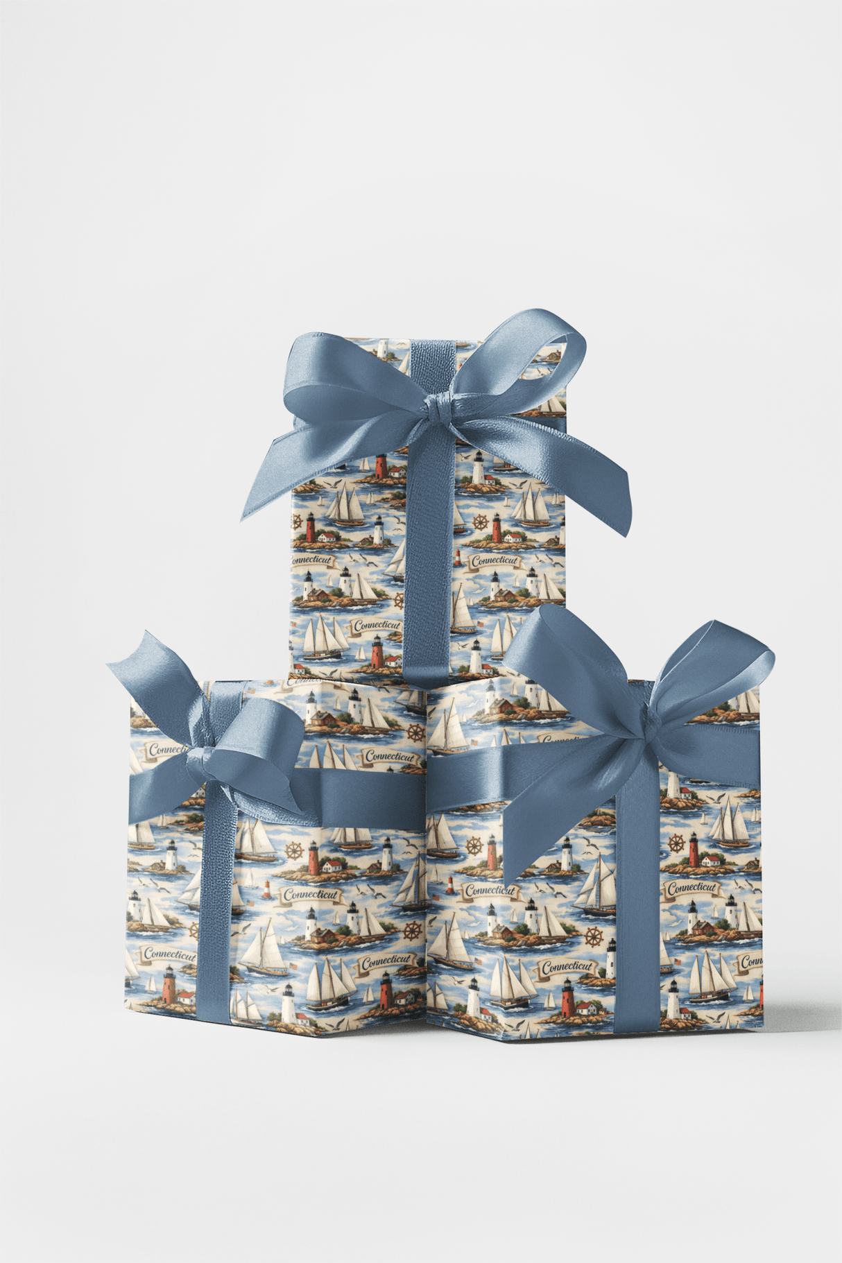 Connecticut Coastal New England - London Penny Gift Wrap