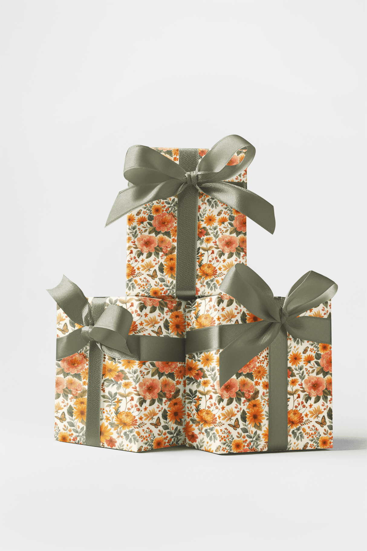 Autumn Chrysanthemum Bloom - London Penny Gift Wrap