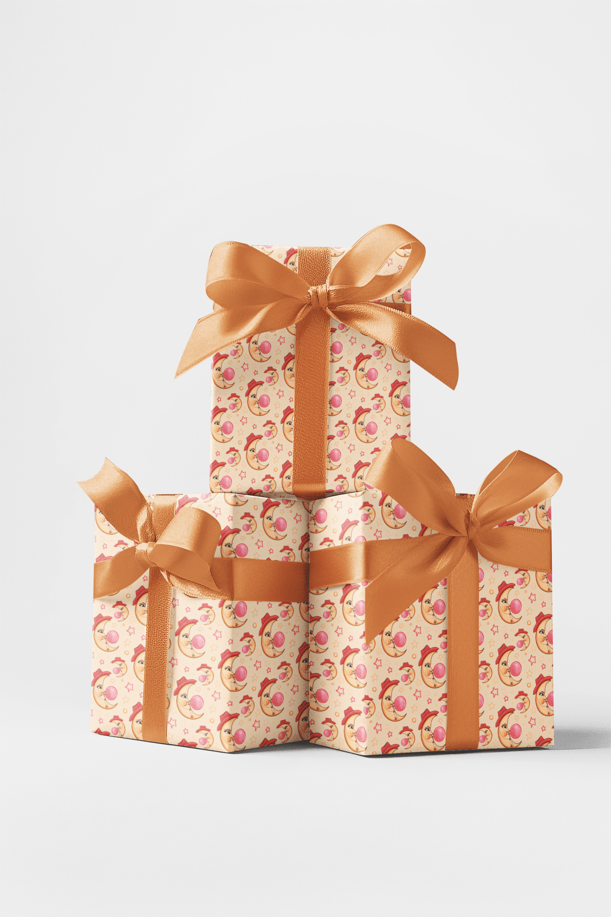 Bubblegum Moon Wrapping Paper | Michelle Gilsey | Artist Corner - London Penny Gift Wrap