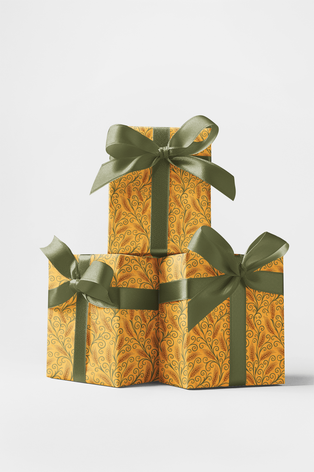 Harvest Wheatfield Swirls - London Penny Gift Wrap