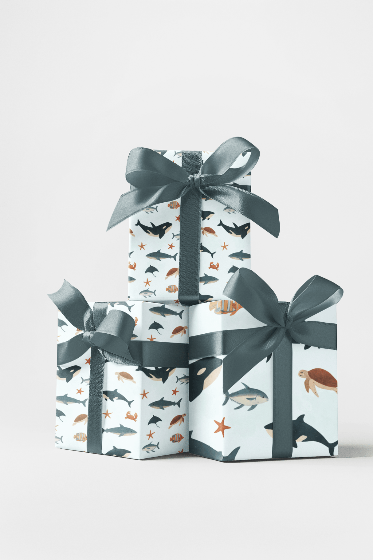 Ocean Creatures Drift - London Penny Gift Wrap