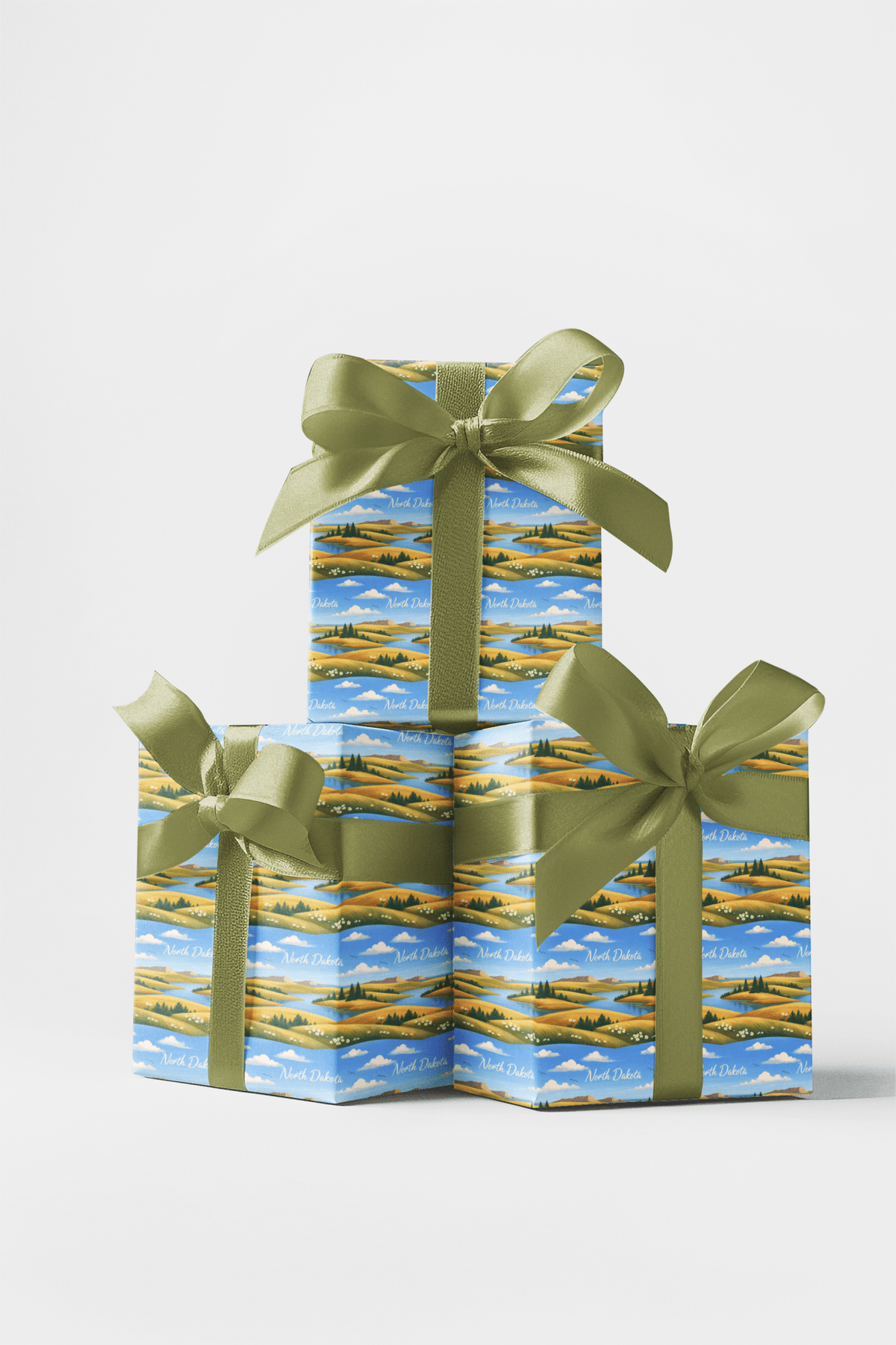 North Dakota Northern Prairie - London Penny Gift Wrap