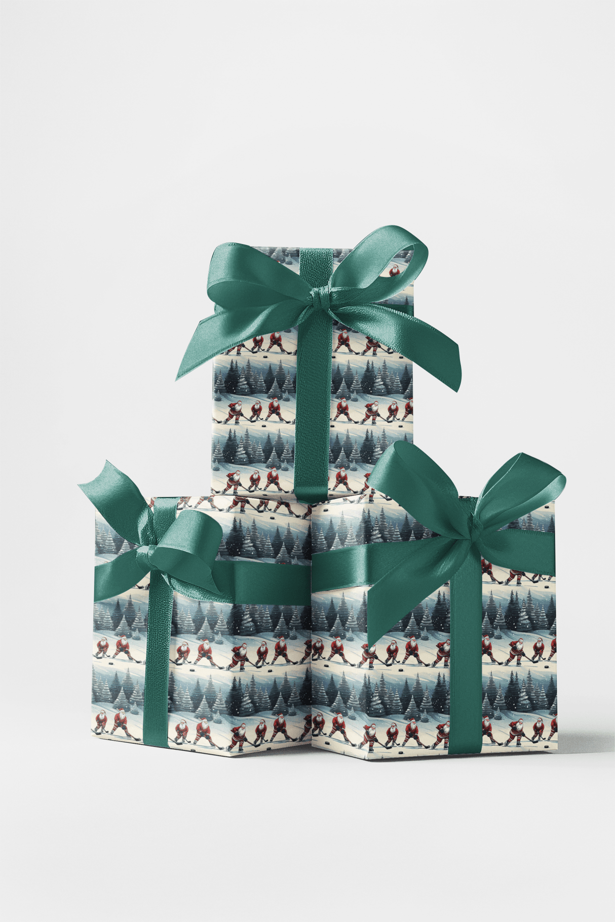 Hockey Claus in Action - London Penny Gift Wrap
