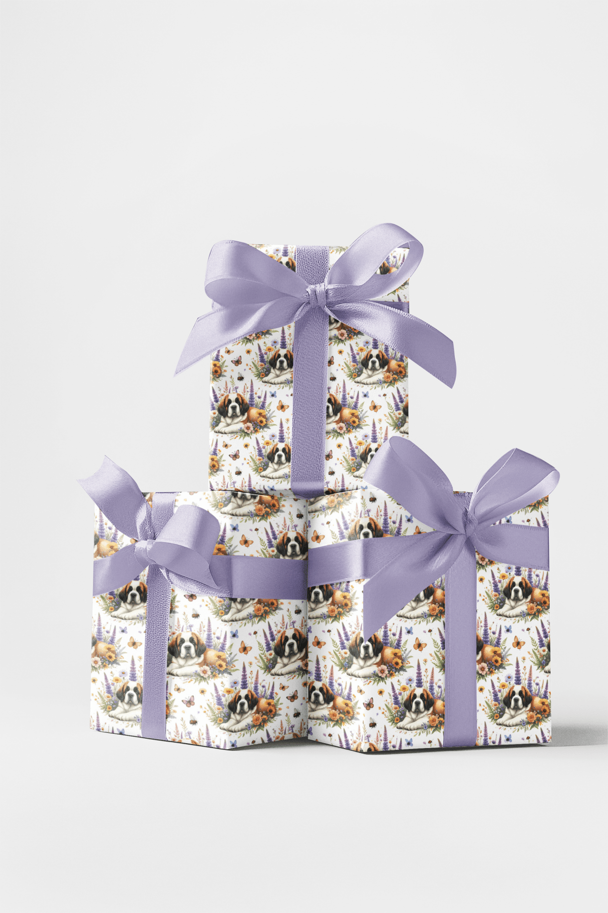 Wildflower Meadow (St. Bernard) Wrapping Paper - London Penny Gift Wrap