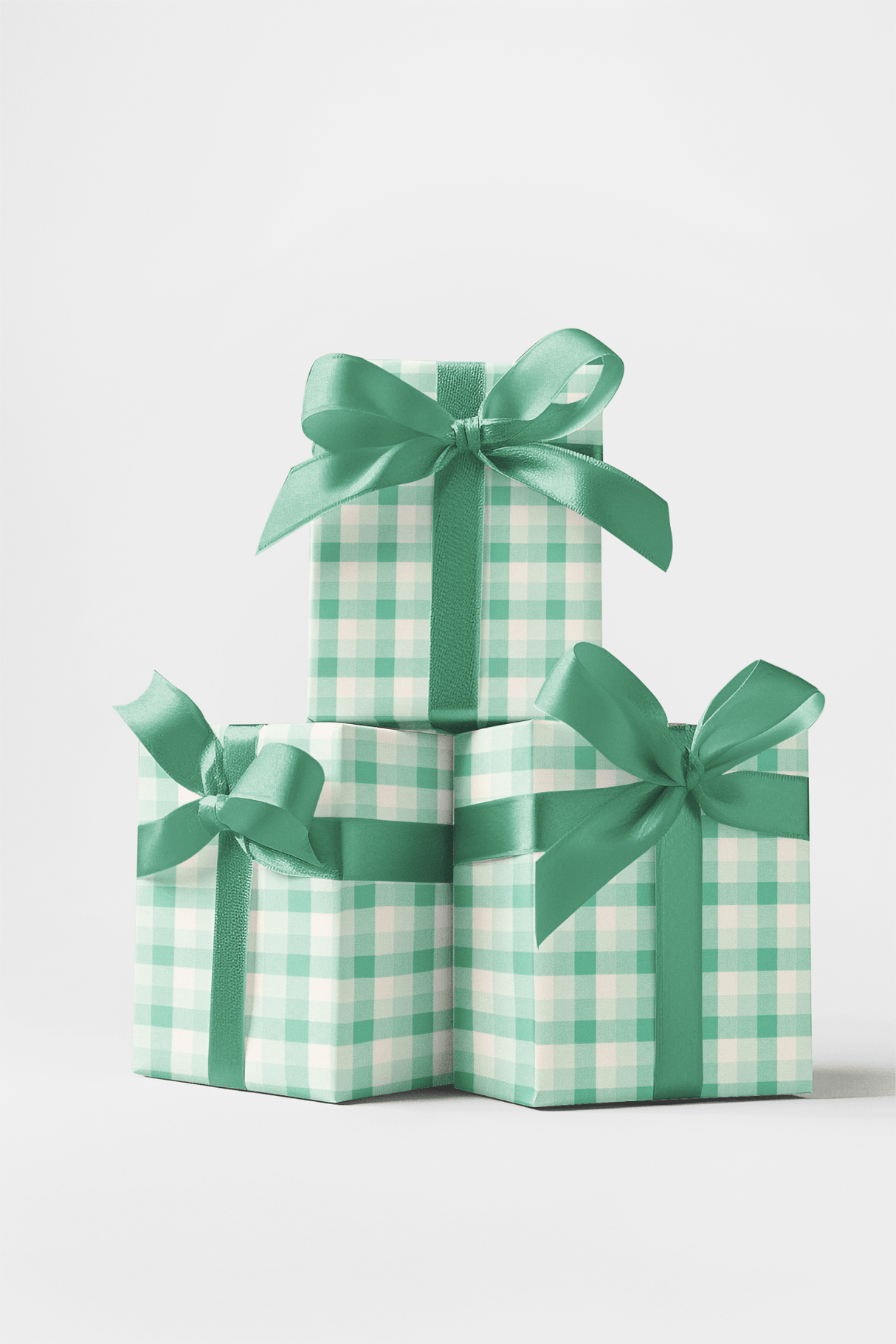 Gingham Gala Mint - London Penny Gift Wrap