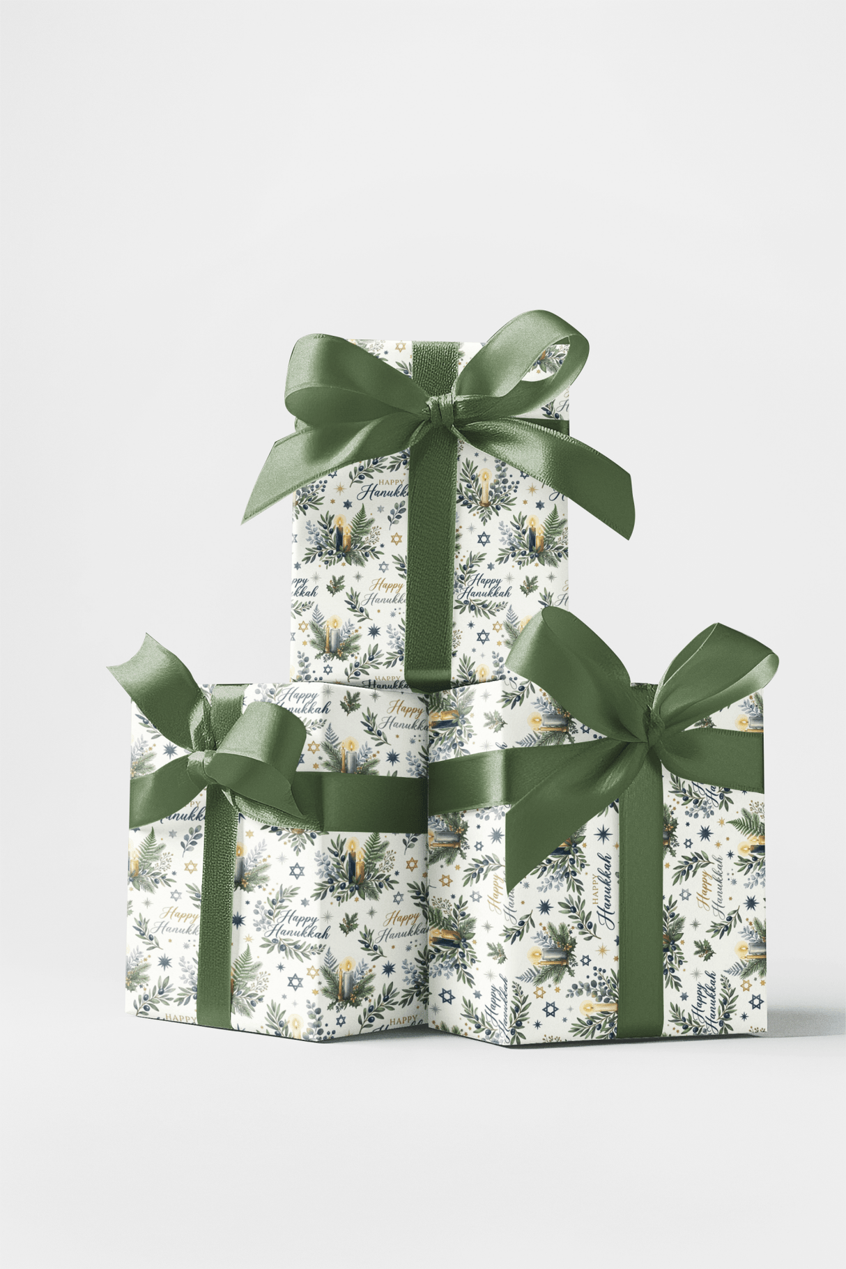 LIMITED TIME | Hanukkah Herbarium Glossy Wrapping Paper - London Penny Gift Wrap