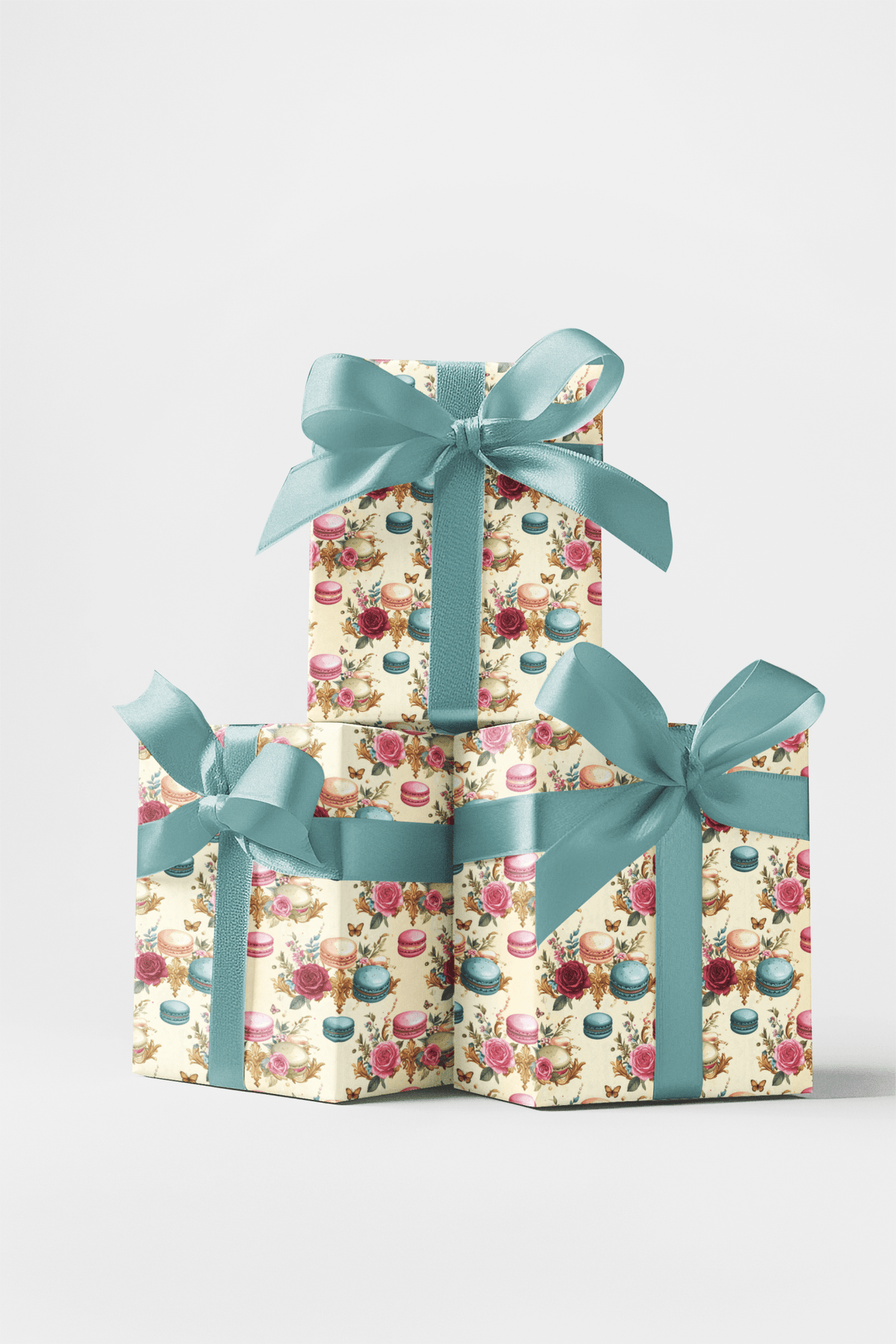 Parisian Macaron Garden Wrapping Paper - London Penny Gift Wrap