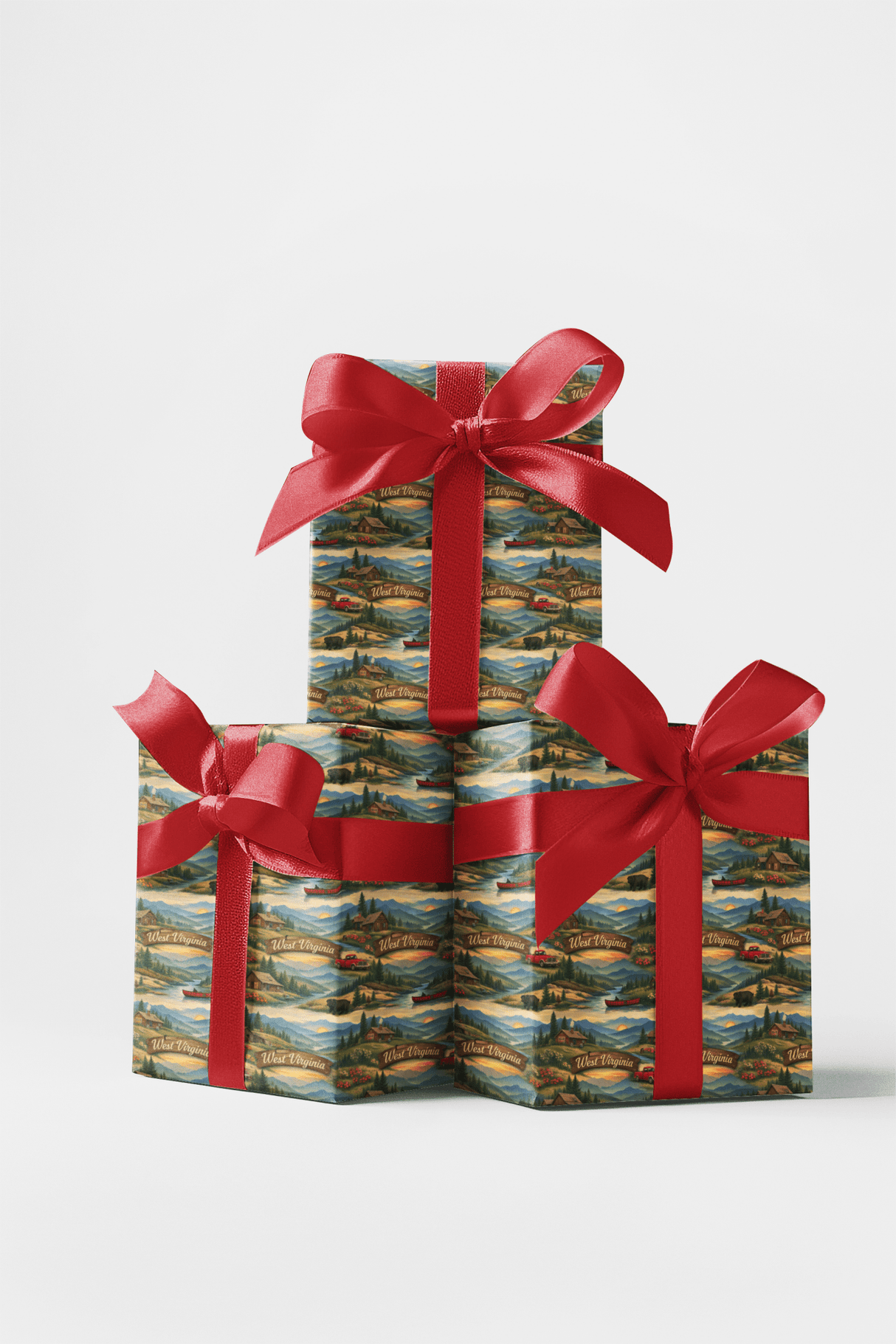 West Virginia Mountain Ridge - London Penny Gift Wrap