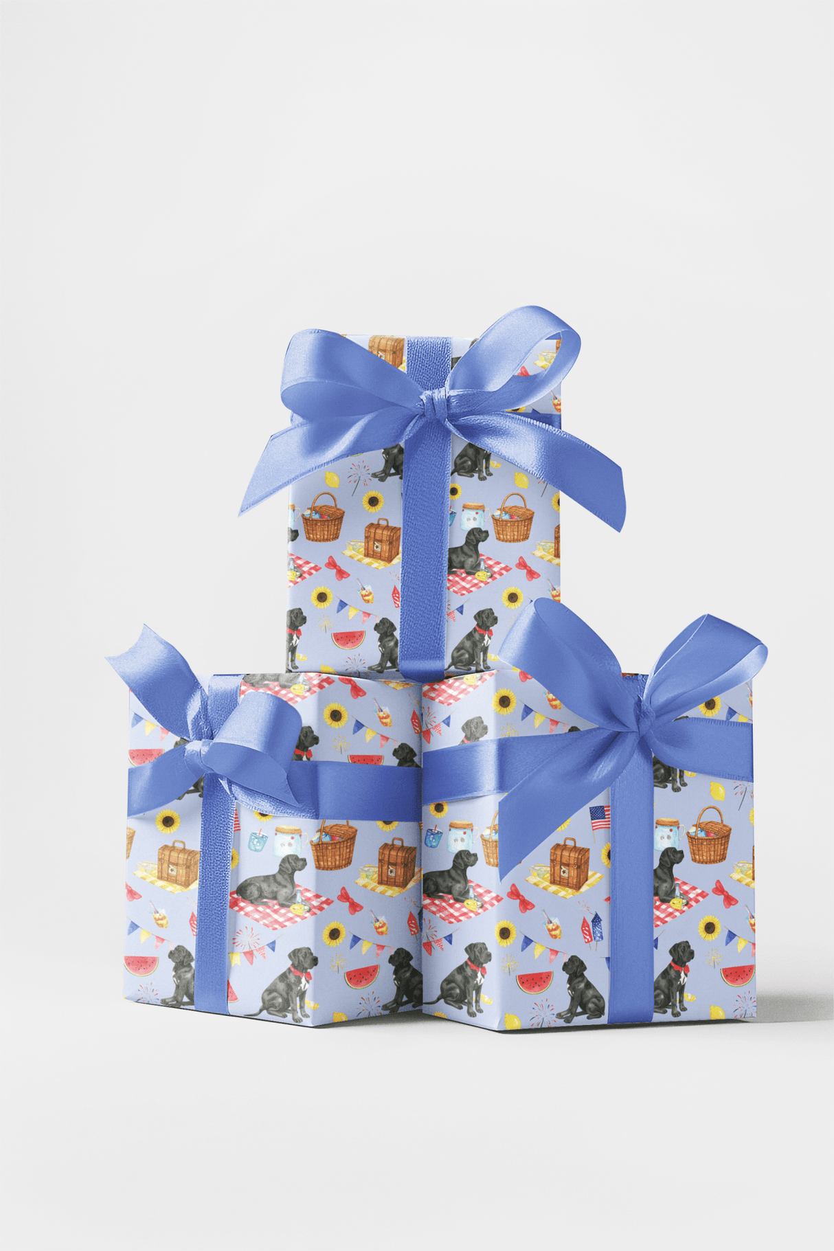 Fourth of July Picnic (Cane Corso) Wrapping Paper - London Penny Gift Wrap