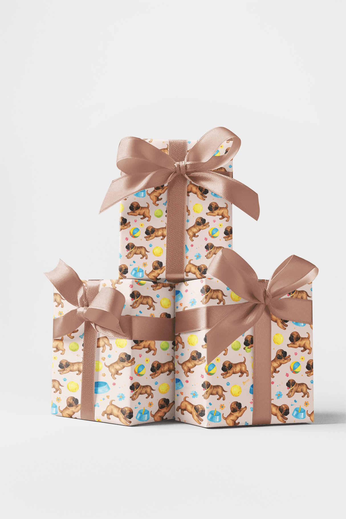 Puppy Playtime (English Mastiff) Wrapping Paper - London Penny Gift Wrap