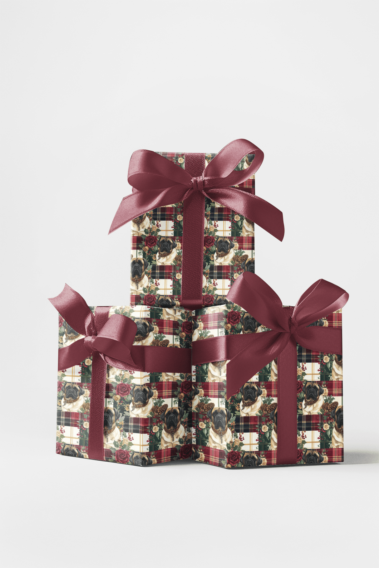 Tartan & Tradition (English Mastiff) Wrapping Paper - London Penny Gift Wrap