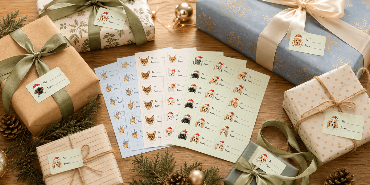 Gift Tag Sticker Sheet - London Penny Gift Wrap