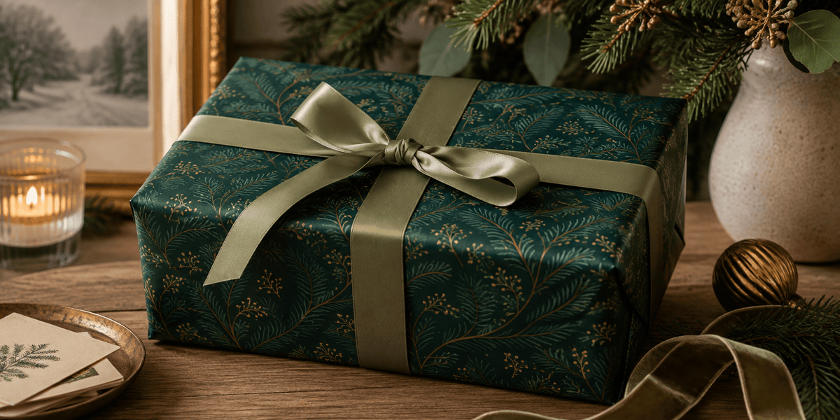 Green Wrapping Paper - London Penny Gift Wrap