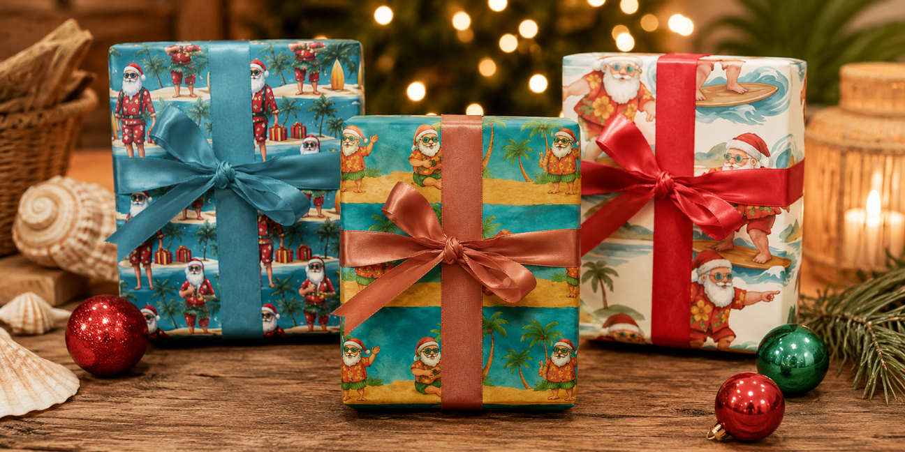 Coastal Vibes Christmas Wrapping Paper - London Penny Gift Wrap
