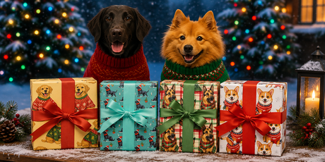 Dog Christmas Wrapping Paper - London Penny Gift Wrap