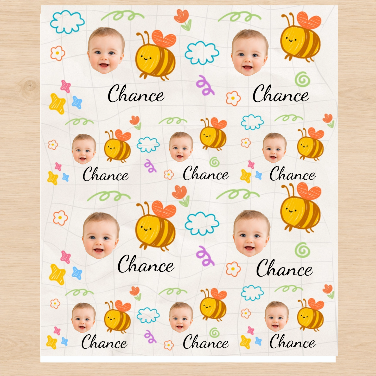 Personalized Bee 6FT Wrapping Paper | Custom Gift Wrap