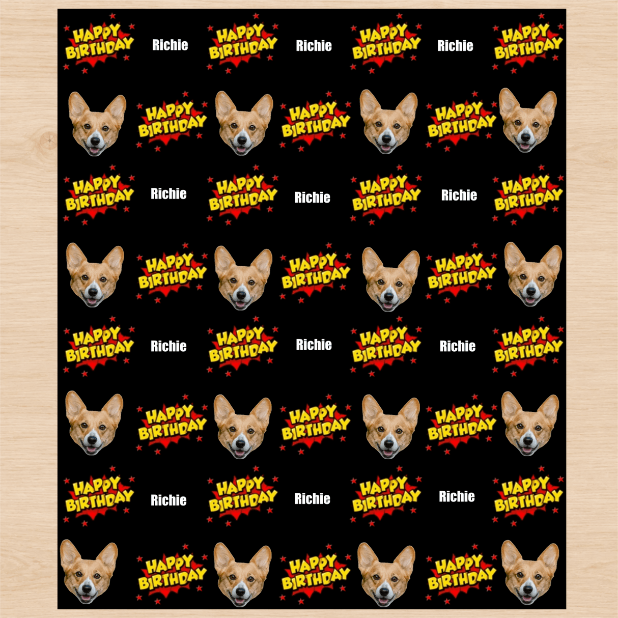 Personalized Comic Birthday 6FT Wrapping Paper | Custom Gift Wrap - London Penny Gift Wrap