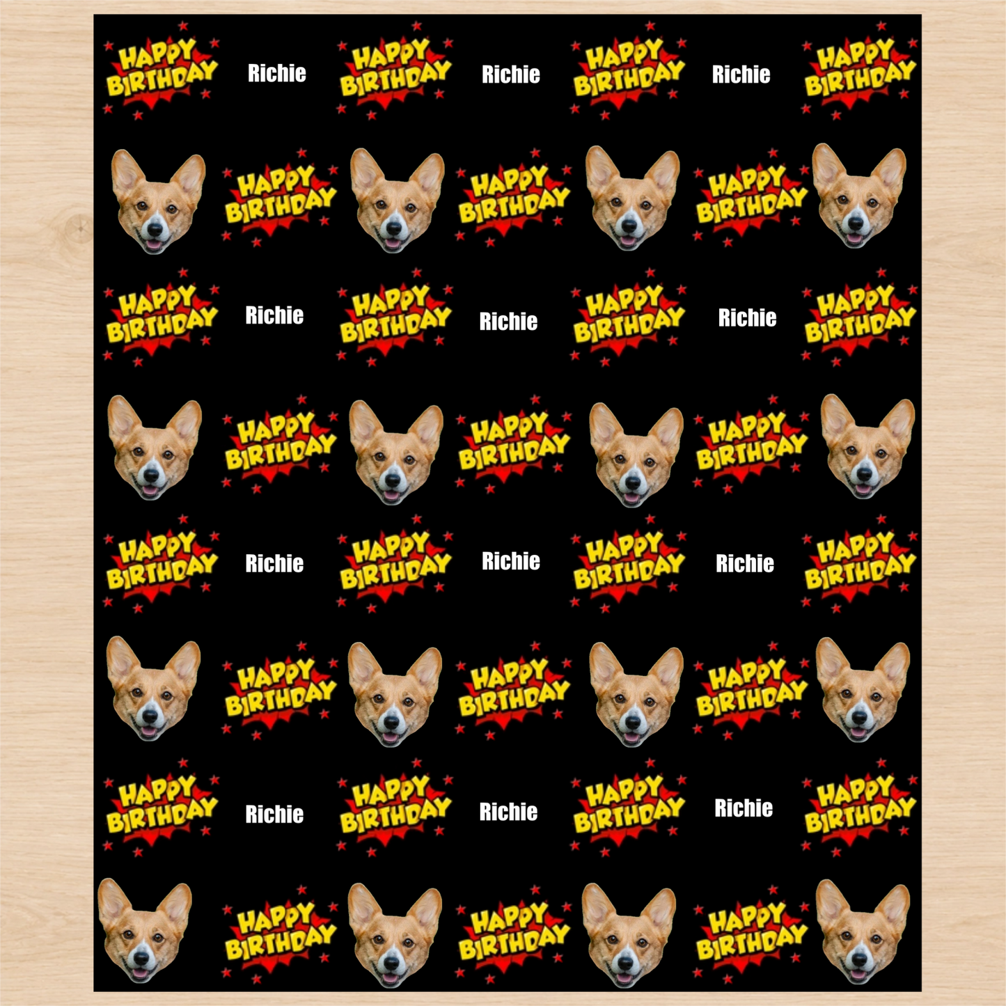 Personalized Comic Birthday 6FT Wrapping Paper | Custom Gift Wrap