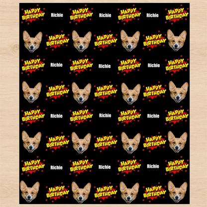 Personalized Comic Birthday 6FT Wrapping Paper | Custom Gift Wrap