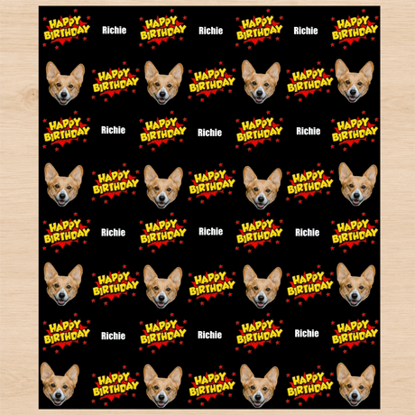Personalized Comic Birthday 6FT Wrapping Paper | Custom Gift Wrap - London Penny Gift Wrap