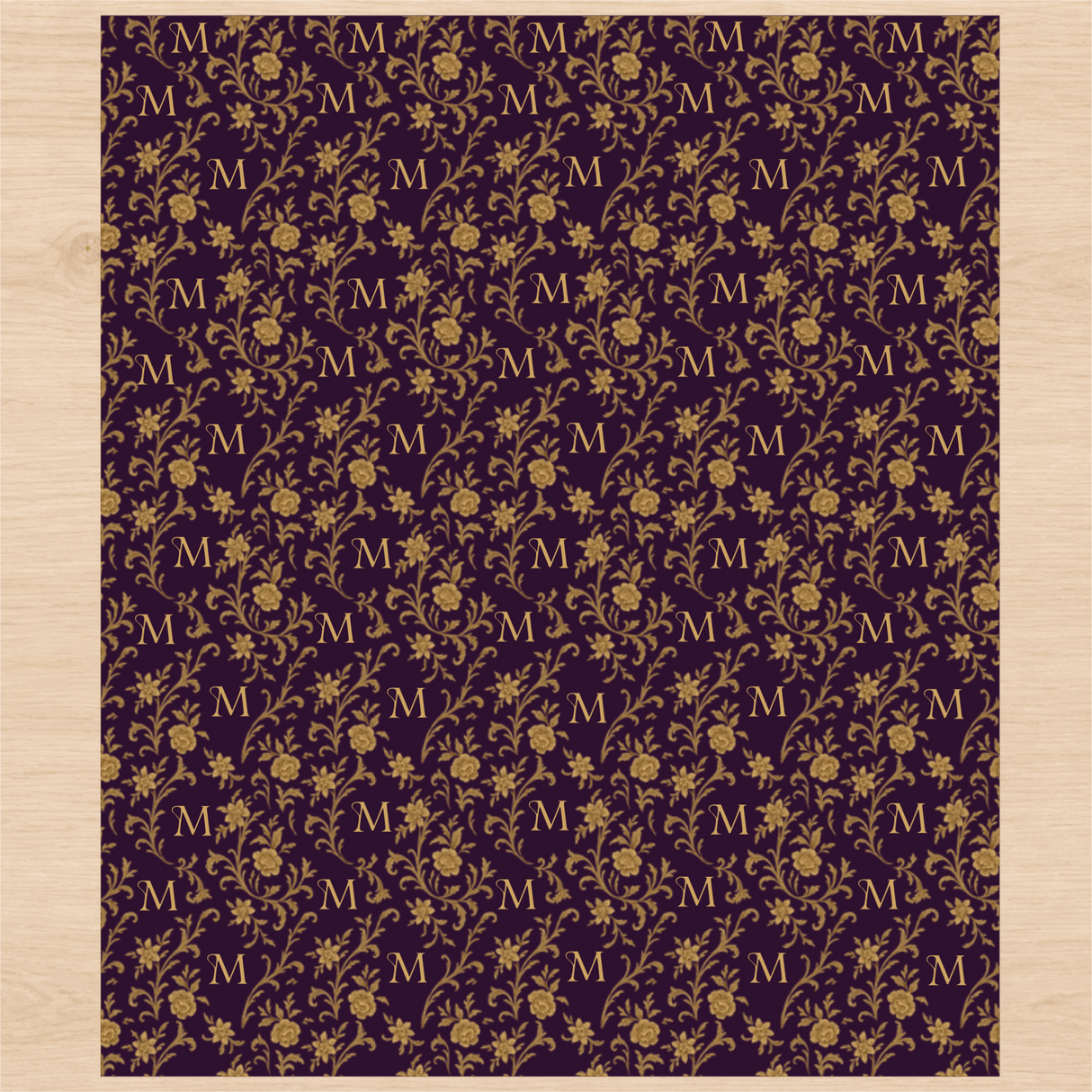 Personalized Monogram Gilded Baroque Wrapping Paper | Custom Gift Wrap - London Penny Gift Wrap