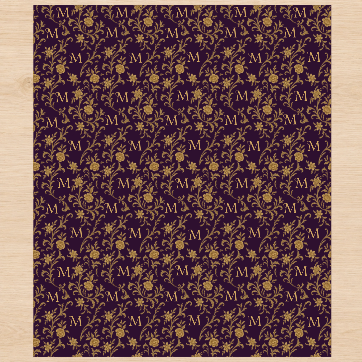 Personalized Monogram Gilded Baroque Wrapping Paper | Custom Gift Wrap