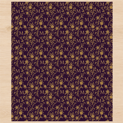 Personalized Monogram Gilded Baroque Wrapping Paper | Custom Gift Wrap