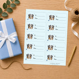 Australian Shepherd  Pawprint Wishes Gift Tag Sticker Sheet