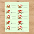 Abyssinian Santa Paws Gift Tag Sticker Sheet - London Penny Gift Wrap