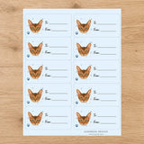 Abyssinian Pawprint Wishes Gift Tag Sticker Sheet - London Penny Gift Wrap