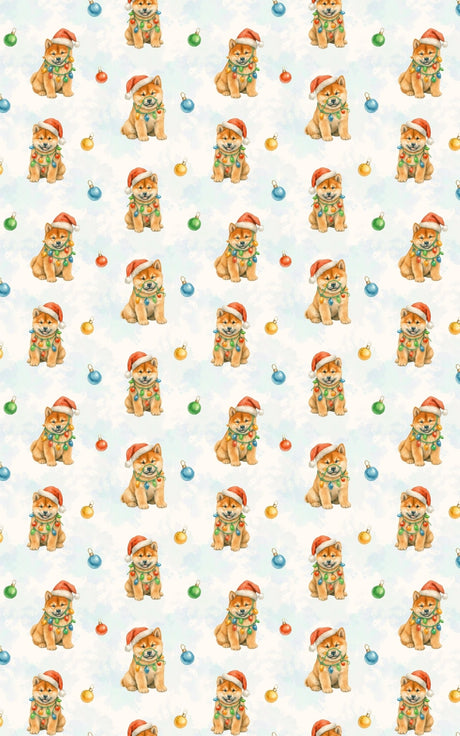 Holly Jolly Shiba - London Penny Gift Wrap