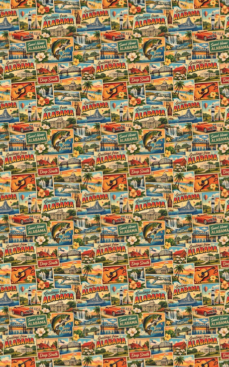 Alabama Postcard Memories - London Penny Gift Wrap