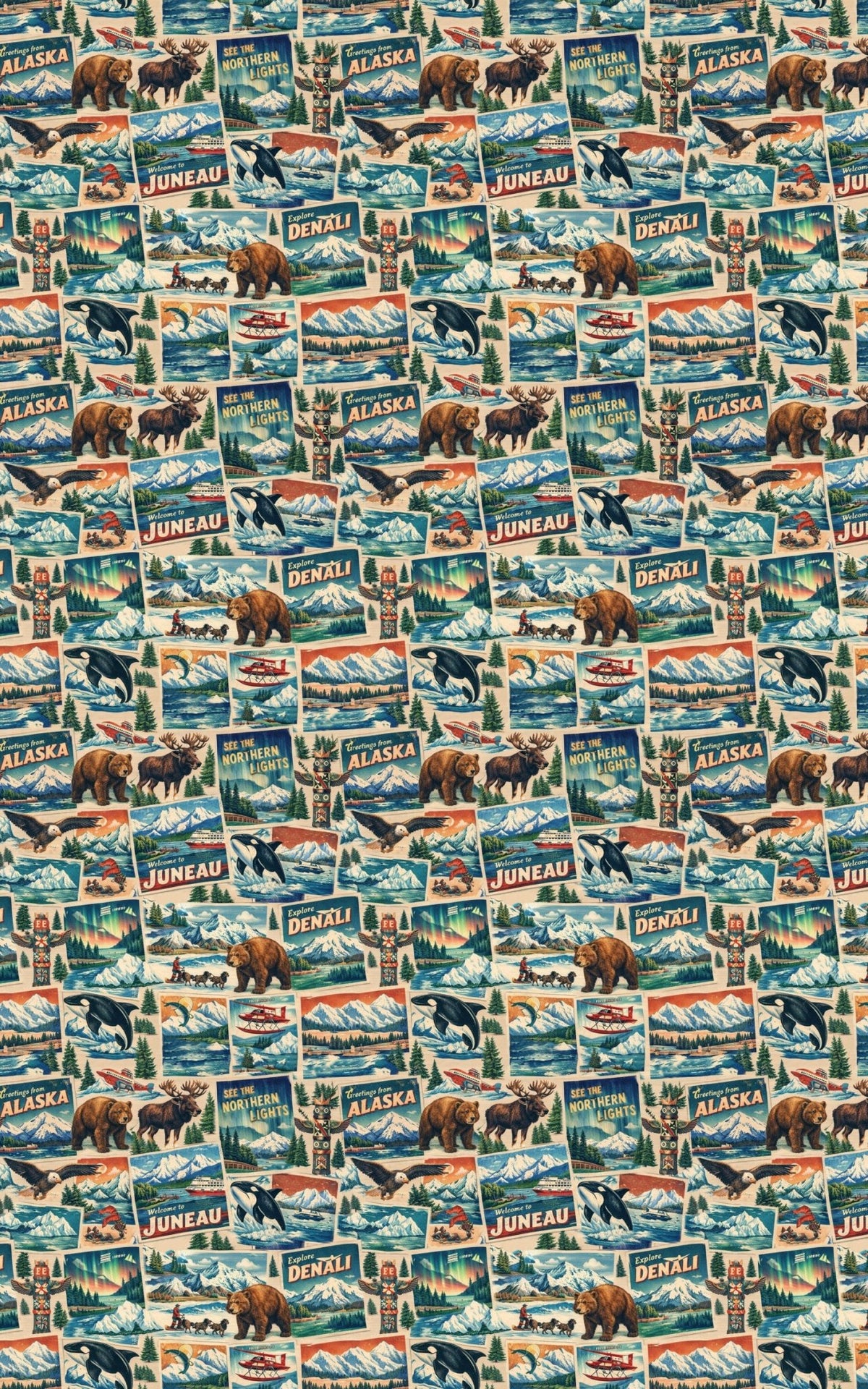 Alaska Postcard Memories - London Penny Gift Wrap