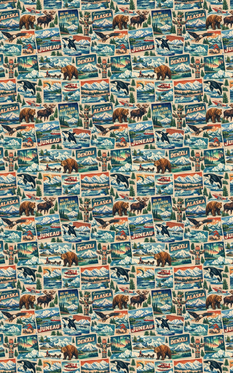 Alaska Postcard Memories - London Penny Gift Wrap