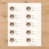 American Wirehair Purrfectly Yours Gift Tag Sticker Sheet