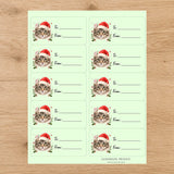 American Curl Santa Paws Gift Tag Sticker Sheet - London Penny Gift Wrap