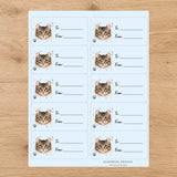 American Curl Pawprint Wishes Gift Tag Sticker Sheet - London Penny Gift Wrap