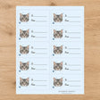 American Shorthair Pawprint Wishes Gift Tag Sticker Sheet - London Penny Gift Wrap