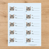 American Shorthair Pawprint Wishes Gift Tag Sticker Sheet - London Penny Gift Wrap