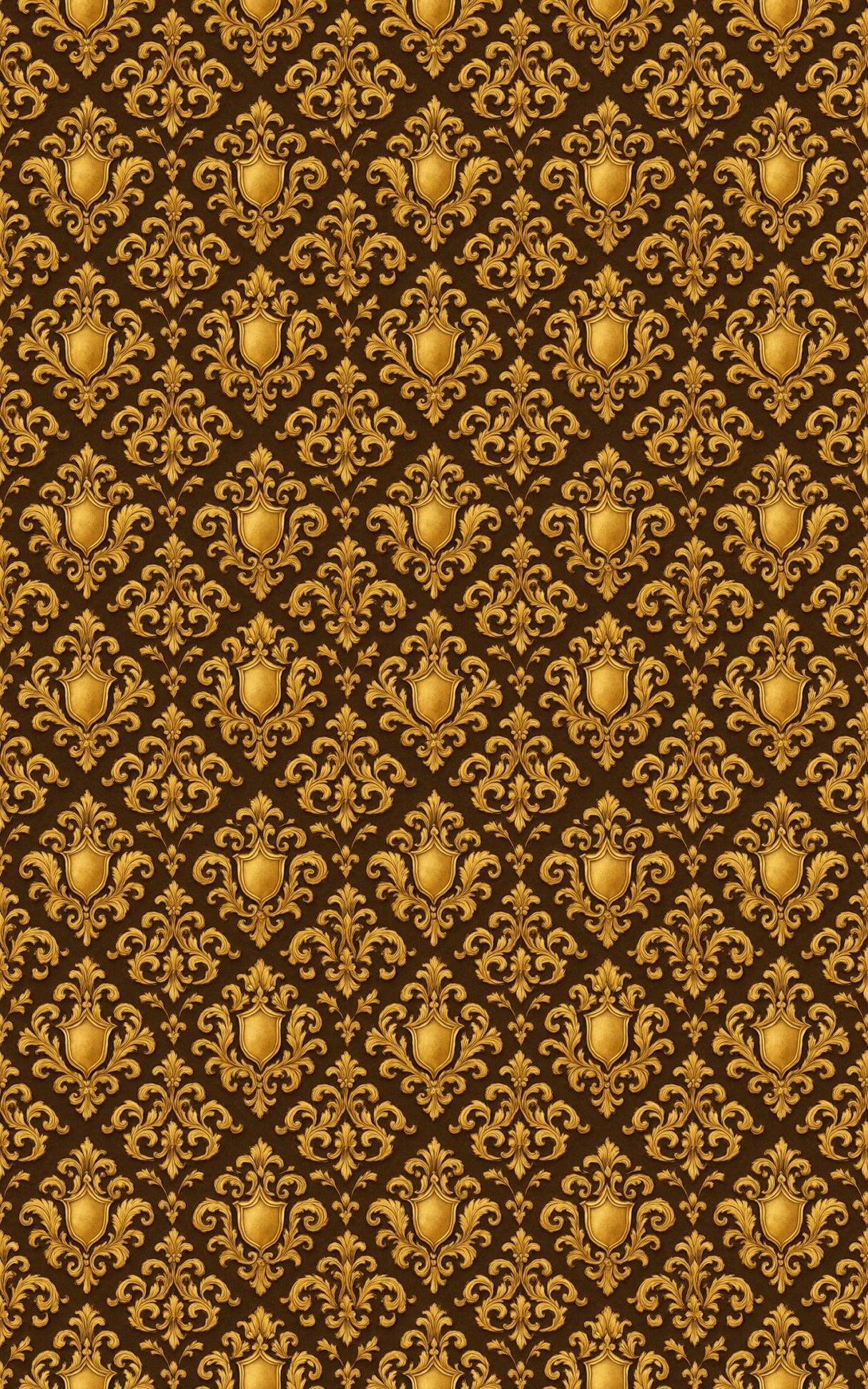Antique Gold Damask Crest - London Penny Gift Wrap
