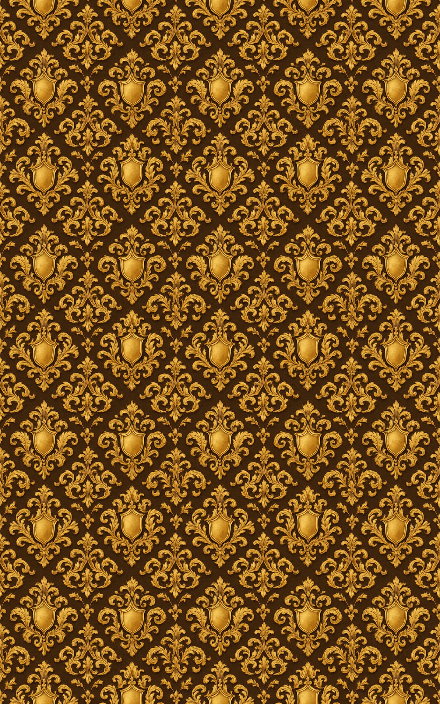 Antique Gold Damask Crest