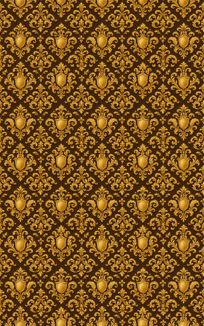 Antique Gold Damask Crest
