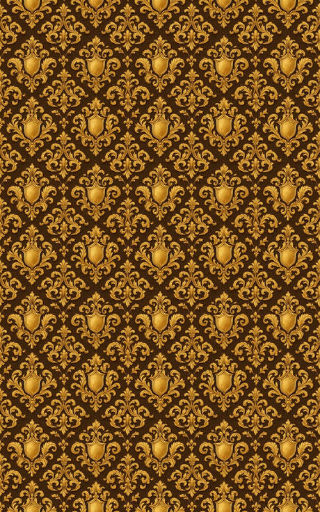 Antique Gold Damask Crest - London Penny Gift Wrap