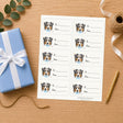 Australian Shepherd Paws & Bows Gift Tag Sticker Sheet - London Penny Gift Wrap