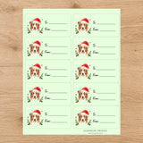 Australian-Shepherd Santa Paws Gift Tag Sticker Sheet