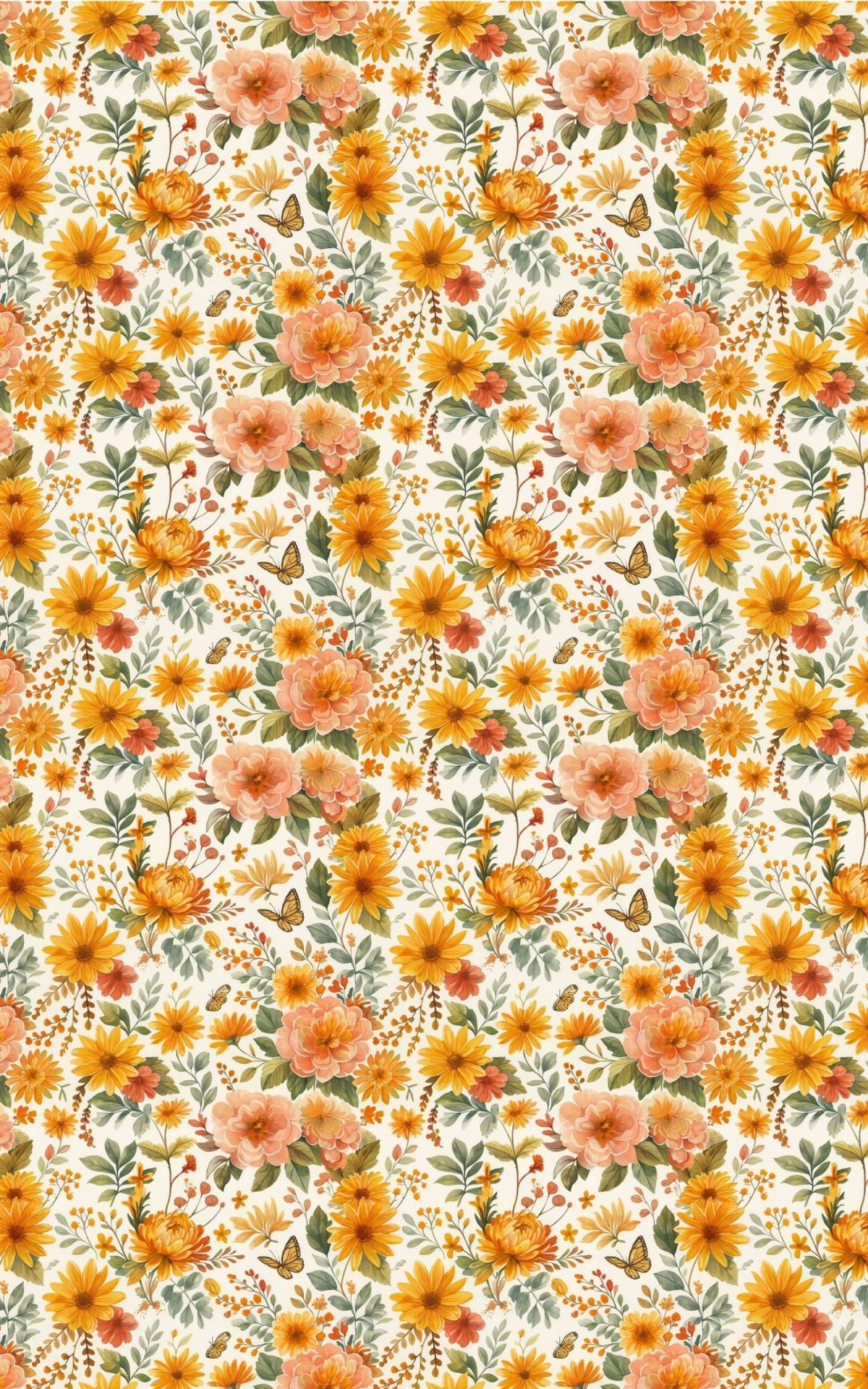 Autumn Chrysanthemum Bloom - London Penny Gift Wrap