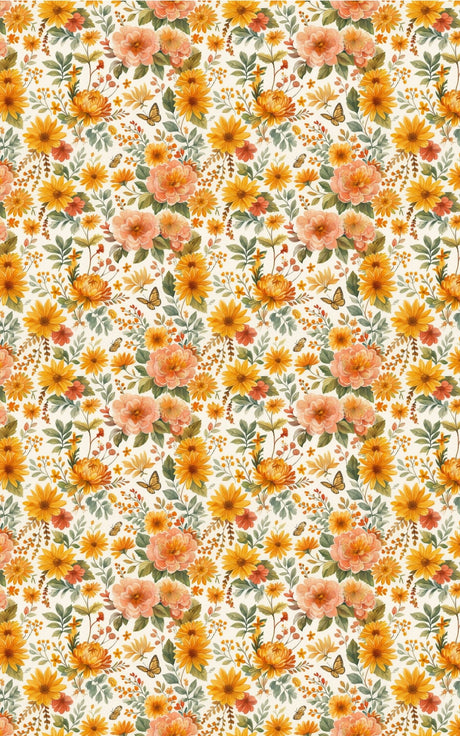 Autumn Chrysanthemum Bloom - London Penny Gift Wrap