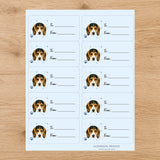 Beagle  Pawprint Wishes Gift Tag Sticker Sheet